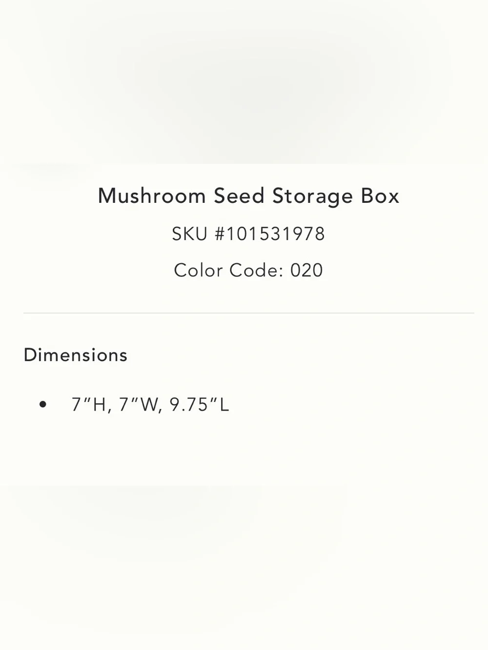 Anthropologie Terrain Mushroom Seed Storage Box NWT